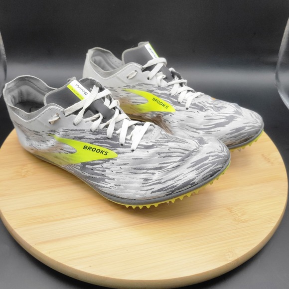 Brooks Other - Brooks Wire 6 Mens Track Spikes Grey Neon Yellow 1000351D051 Sz 7.5 Racing Shoes